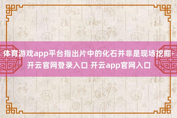 体育游戏app平台指出片中的化石并非是现场挖掘-开云官网登录入口 开云app官网入口