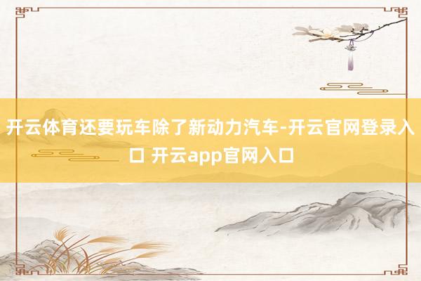 开云体育还要玩车除了新动力汽车-开云官网登录入口 开云app官网入口