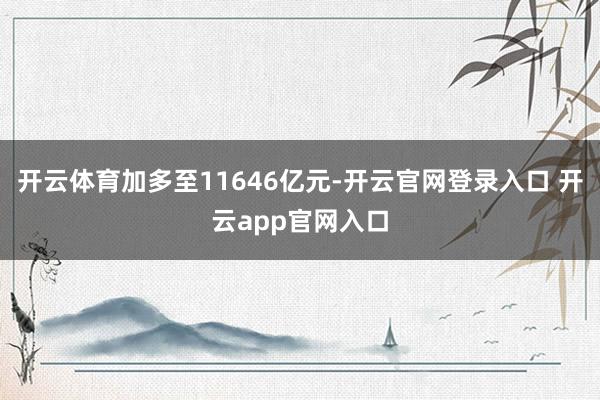 开云体育加多至11646亿元-开云官网登录入口 开云app官