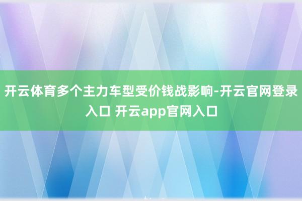 开云体育多个主力车型受价钱战影响-开云官网登录入口 开云app官网入口