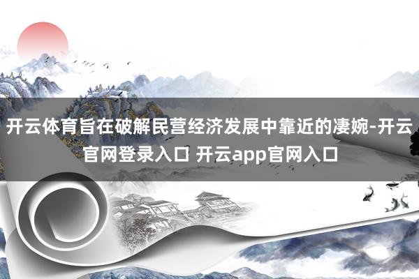 开云体育旨在破解民营经济发展中靠近的凄婉-开云官网登录入口 开云app官网入口