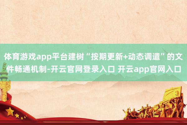 体育游戏app平台建树“按期更新+动态调遣”的文件畅通机制-开云官网登录入口 开云app官网入口