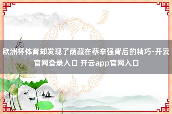 欧洲杯体育却发现了荫藏在蔡辛强背后的精巧-开云官网登录入口 