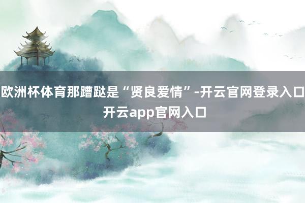欧洲杯体育那蹧跶是“贤良爱情”-开云官网登录入口 开云app官网入口