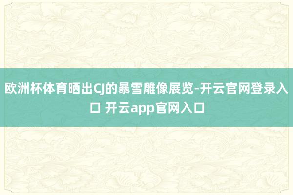 欧洲杯体育晒出CJ的暴雪雕像展览-开云官网登录入口 开云ap