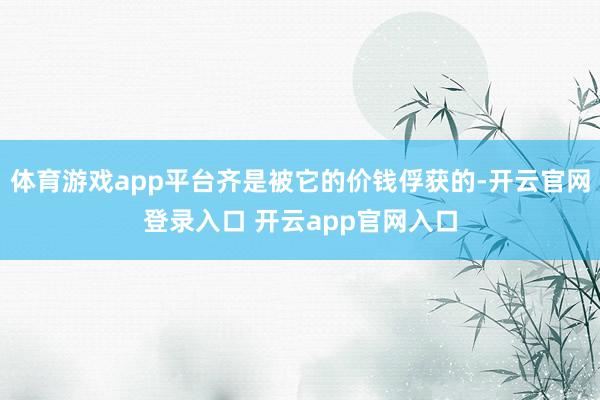 体育游戏app平台齐是被它的价钱俘获的-开云官网登录入口 开云app官网入口