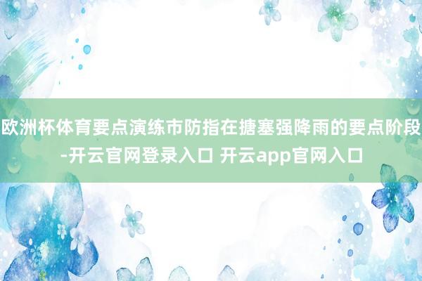 欧洲杯体育要点演练市防指在搪塞强降雨的要点阶段-开云官网登录