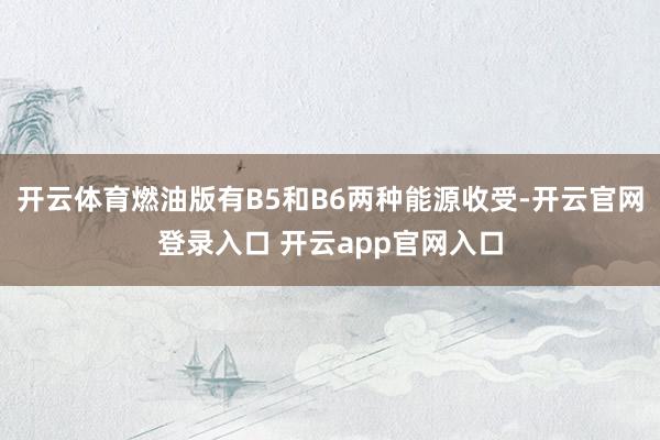 开云体育燃油版有B5和B6两种能源收受-开云官网登录入口 开