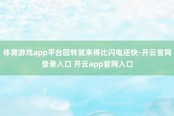 体育游戏app平台回转就来得比闪电还快-开云官网登录入口 开