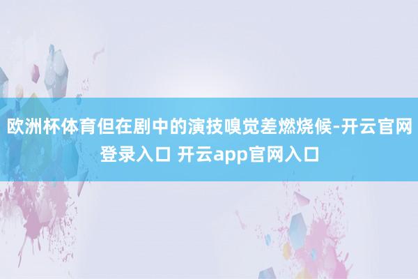 欧洲杯体育但在剧中的演技嗅觉差燃烧候-开云官网登录入口 开云
