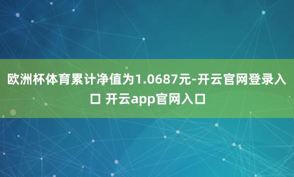 欧洲杯体育累计净值为1.0687元-开云官网登录入口 开云app官网入口